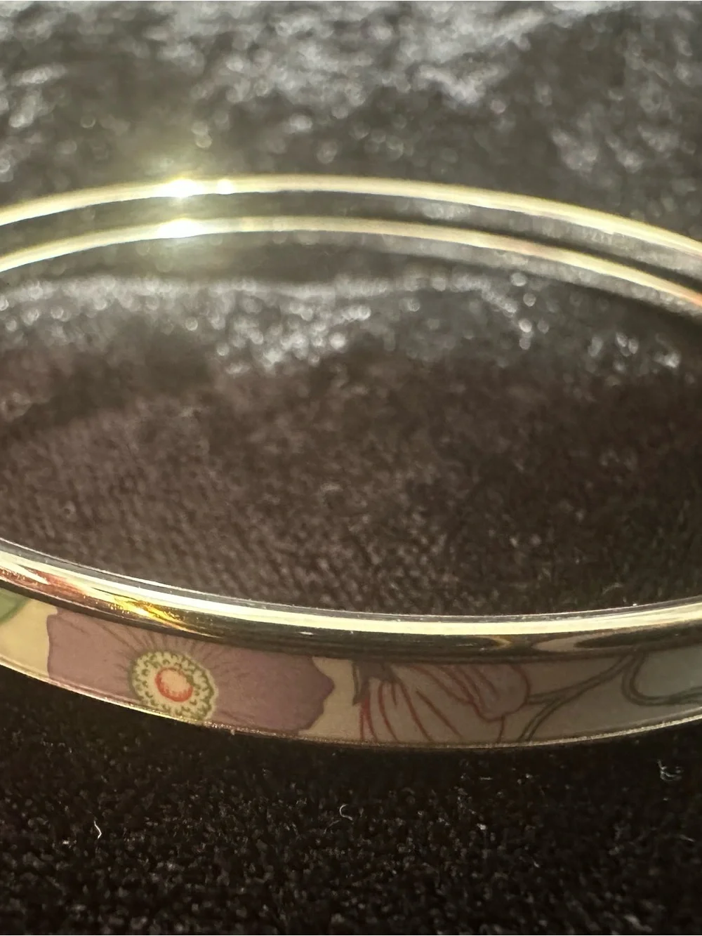 Hermes enamel bangle in lilac with silver trim